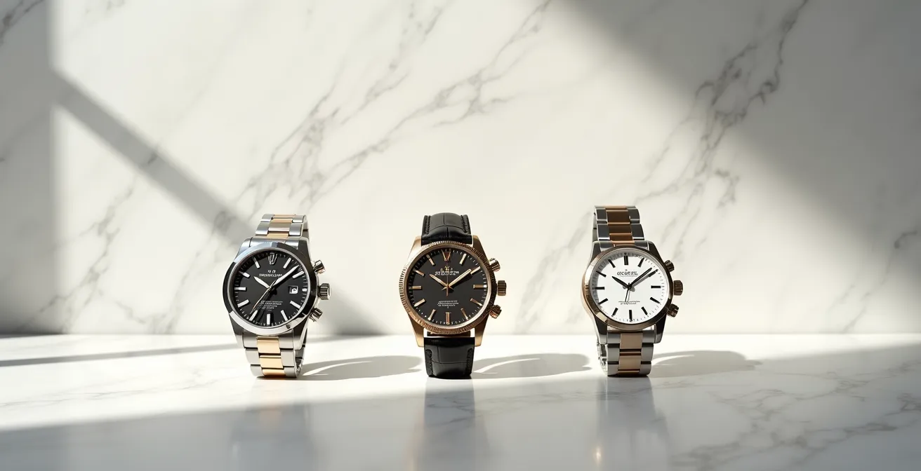 Comparaison visuelle de la rétention de valeur entre différentes marques de montres de luxe