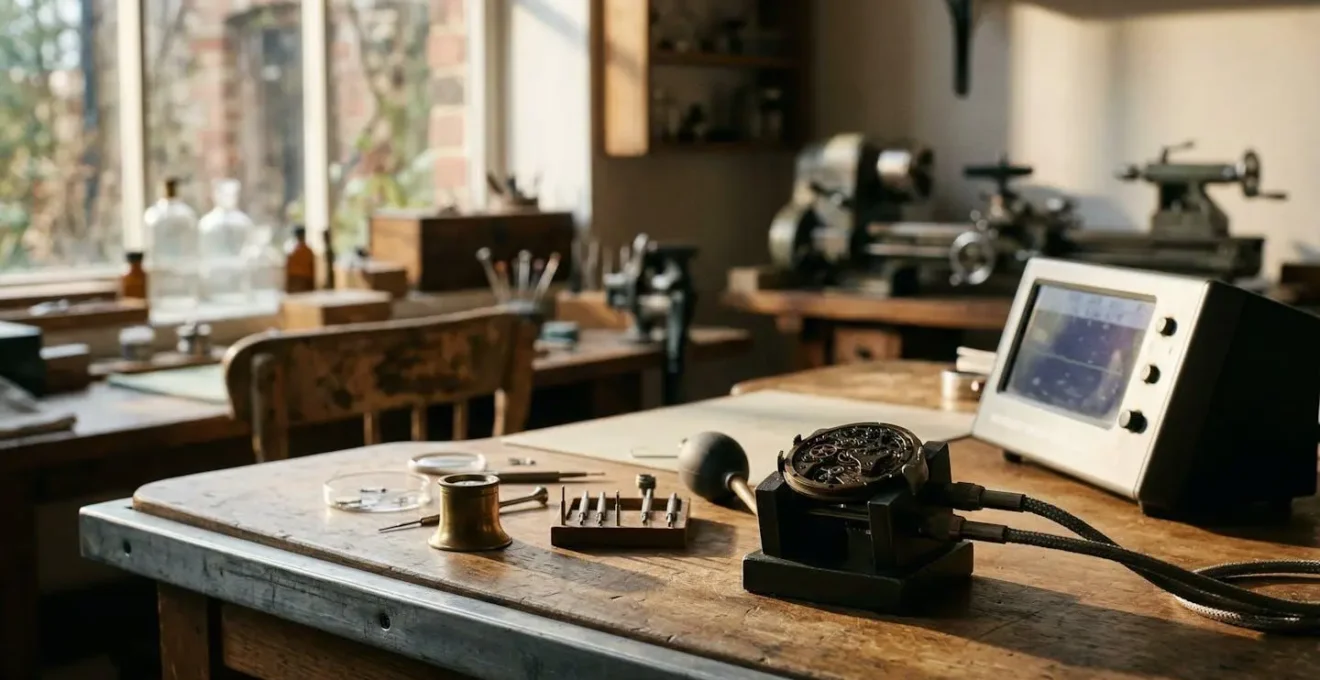 Écran de chronocomparateur affichant les mesures d'amplitude d'une montre