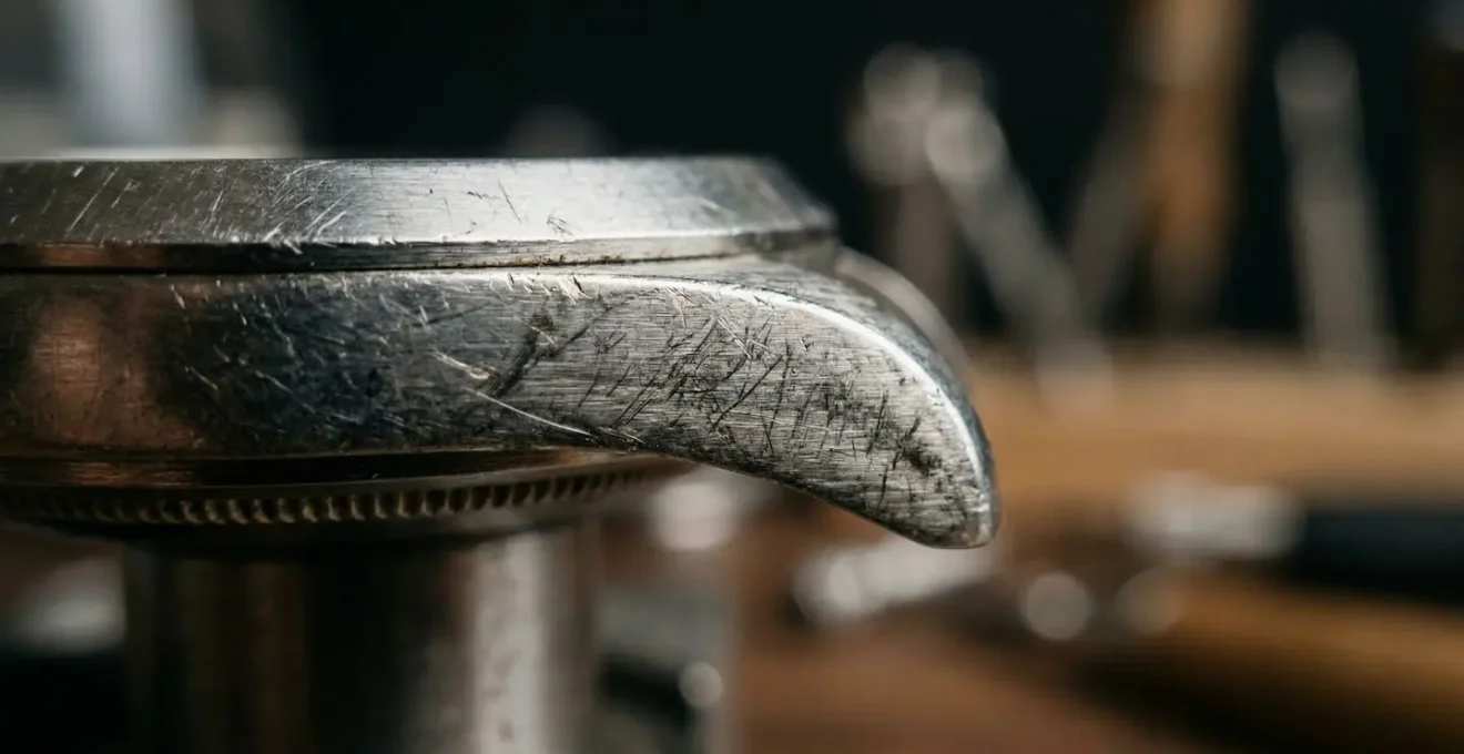 Gros plan sur une montre de luxe avec patine naturelle et signes d'usure élégants
