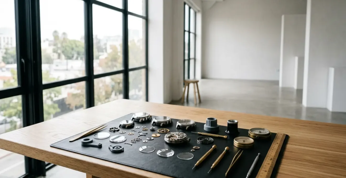 Processus créatif d'un studio de design horloger transformant une esquisse en montre iconique