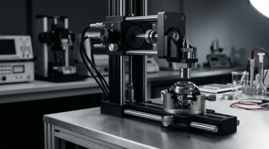 Montre de luxe dans un environnement de test de laboratoire sous contrainte mécanique extrême