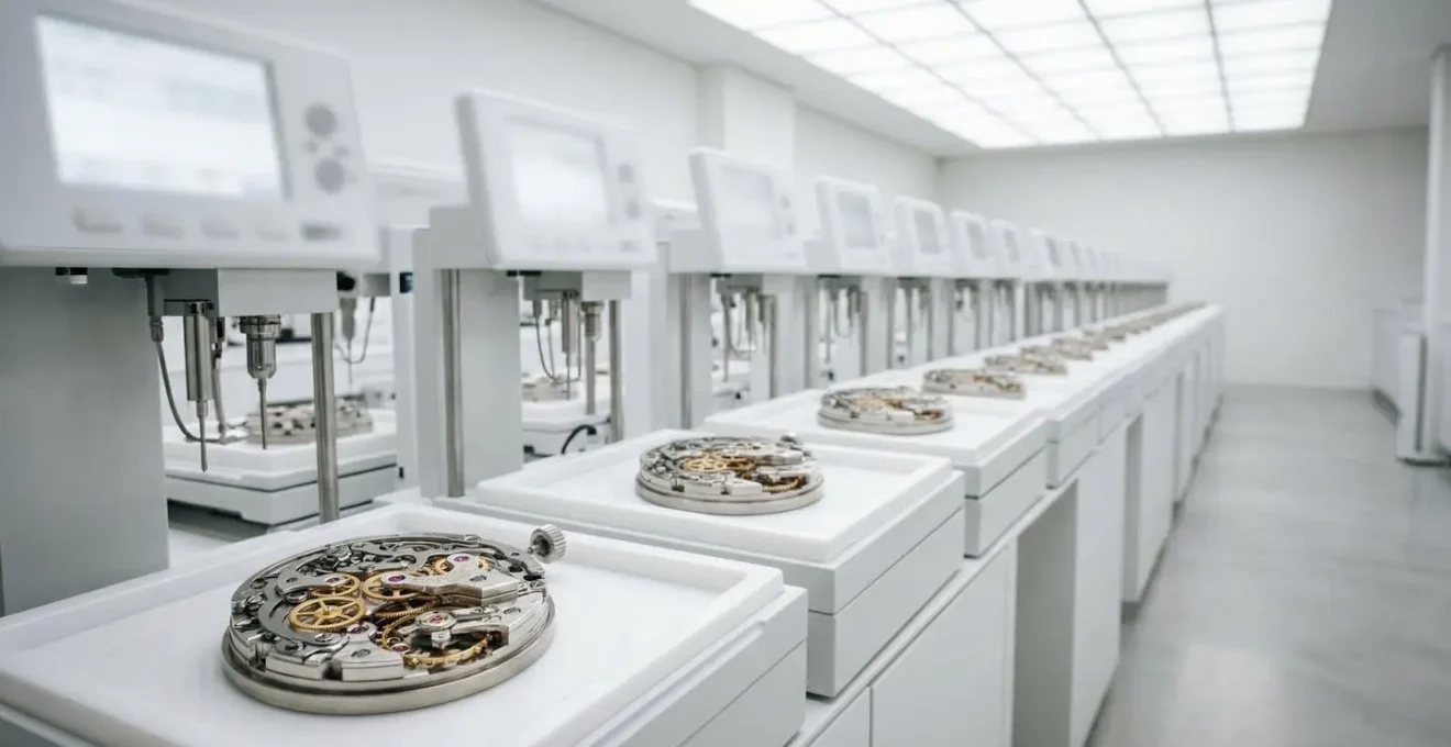 Machine de test chronométrique analysant plusieurs mouvements en laboratoire