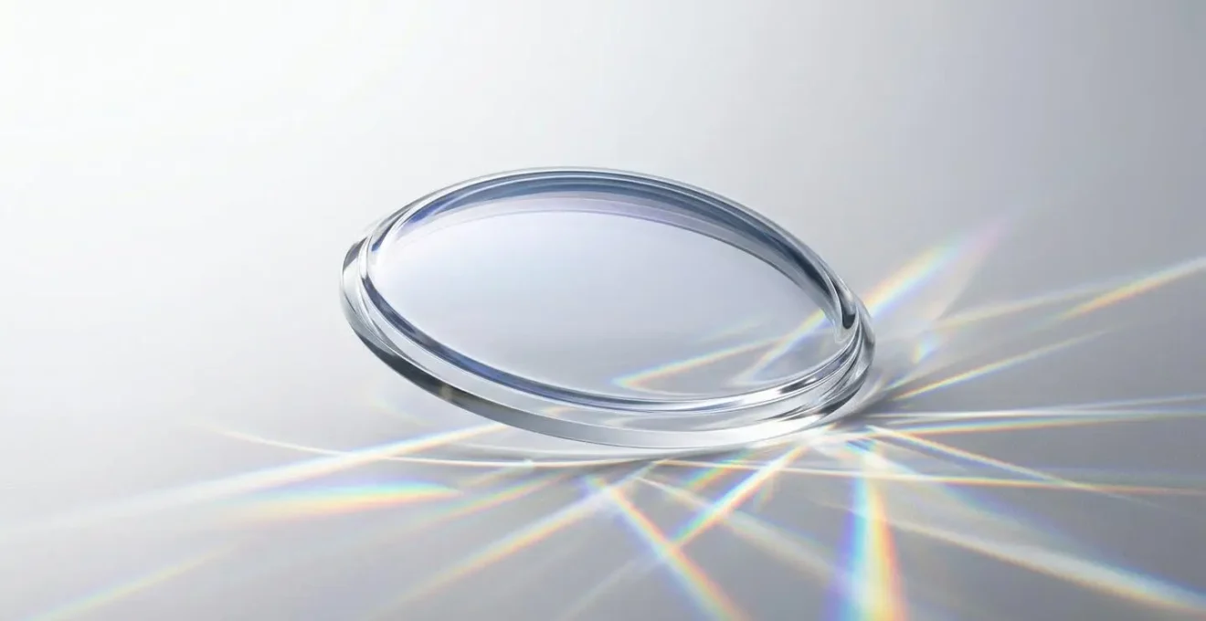 Verre saphir bombé créant des effets de distorsion lumineuse sur une montre de luxe